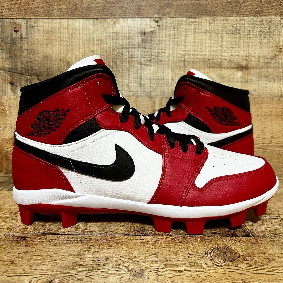 Nike Air Jordan 1 Retro MCS Chicago Black Red White Mens Size 10 AV5354-611 New Nike Jordan 1 Retro MCS Chicago Cleats Black Red White  main image 3