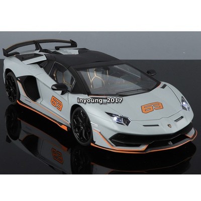 1:18 Lamborghini Aventador SVJ Model Car Diecast Toy Vehicle Kids Toys Gift Gray