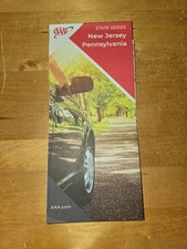 NEW JERSEY PENNSYLVANIA NJ PA State Map AAA Road Tour Map NEW 2024