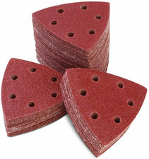 Multi Tool Triangle Sanding Pads 50 PCS 93 Mm Detail Sander Pads Sheets Durable 