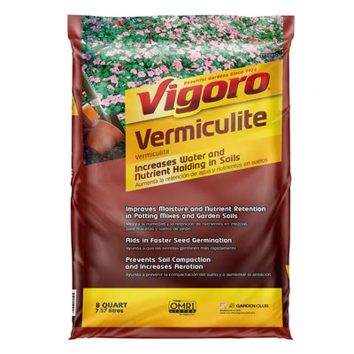 8 Qt Organic Vermiculite Soil Amendment Improves Drainage Aeration Root Growth