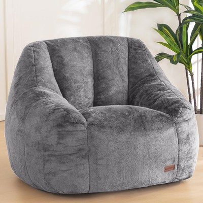 Bean Bag Chair, Comfy Bean Bag Sofa with Back Support, Faux Fur Bean Bag Chai...