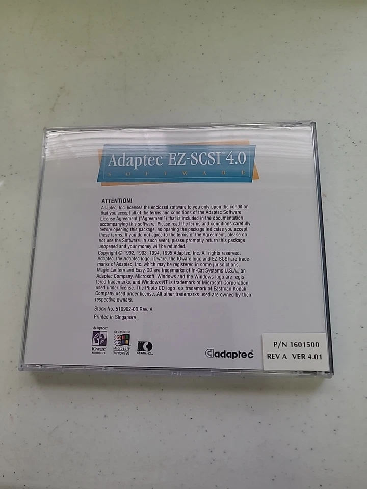 Software Adaptec EZ-SCSI 4.0 Windows CD-ROM y referencia rápida 1995 Foto 4 de 4