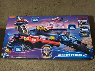 #ad Paw Patrol: The Mighty Movie Aircraft Carrier HQ with Chase new sealed $80.00