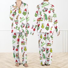 Funny Christmas Pajama Set For Women, Grinch Christmas Pjs Set
