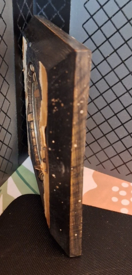 Ancien petit cadre Photo en bois - Napoléon III- Laiton + verre Bombé - Bon état - Photo 4/4