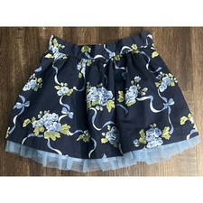 Janie and Jack Girl Navy Rose Floral Skirt from Opulent Opera Collection Size 5