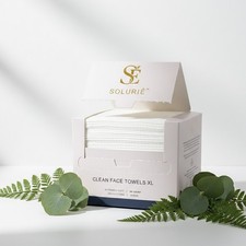 SOLURI  Clean Face Towels XL 100ct 2Packs  Disposable Makeup Remover Wipes
