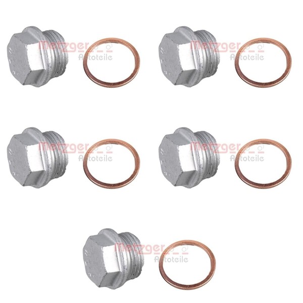 5X Metzger ÖLablassschraube Mit Dichtring M18X1,5 9Mm AußEnsechskant ÖLwanne ÖLw-image