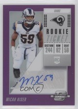 2018 Contenders Optic Rookie Ticket Purple Prizm 34/99 Micah Kiser #184 Auto x5u