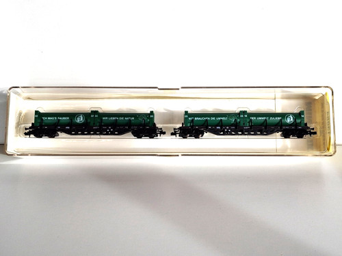 SET DE 2 VAGONES PORTACONTENEDORES PARA LÍQUIDOS DB ÉPOCA V MINITRIX 13854 (I734 | Zustand: Usado