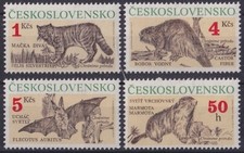 F-EX61662 CZECHOSLOVAKIA MNH 1990 WILDLIFE NATURE BAT MARMOTA CASTOR WILD CAT.