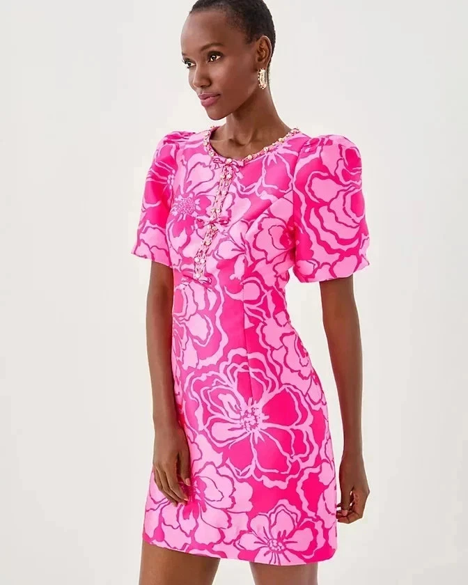 LO ÚLTIMO Lilly Pulitzer Britnee Cuentas Jacquard Cambio D Color: Rosa Parigi Tamaño Completo. Foto 2 de 4