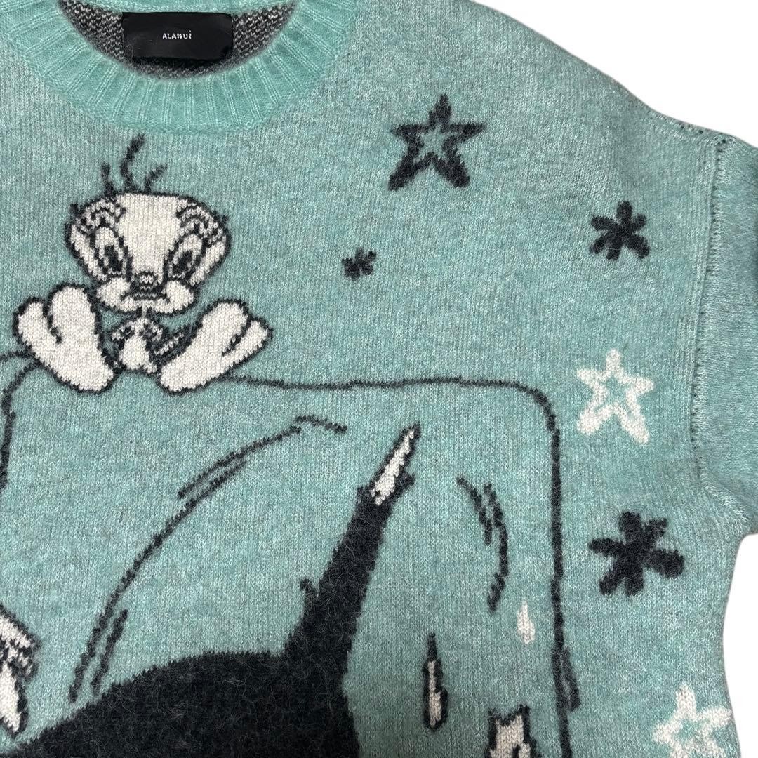 ALANUI × Looney Tunes Knit Sweater Sky Blue XS Rare Alpaca Wool Alanui collab image 5