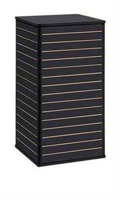 SSWBasics Black Slatwall Tower - 24''W x 48''H - Black Melamine Finish, Easy