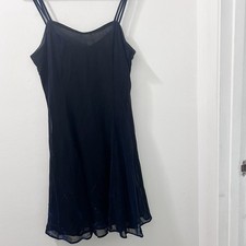 Maurice’s Vintage 1990s Iridescent Electric Blue Black Mini Dress Size 11/12