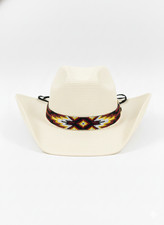 Southwestern Beaded Cowboy Hat Band Seed Bead Western Boho Hatband