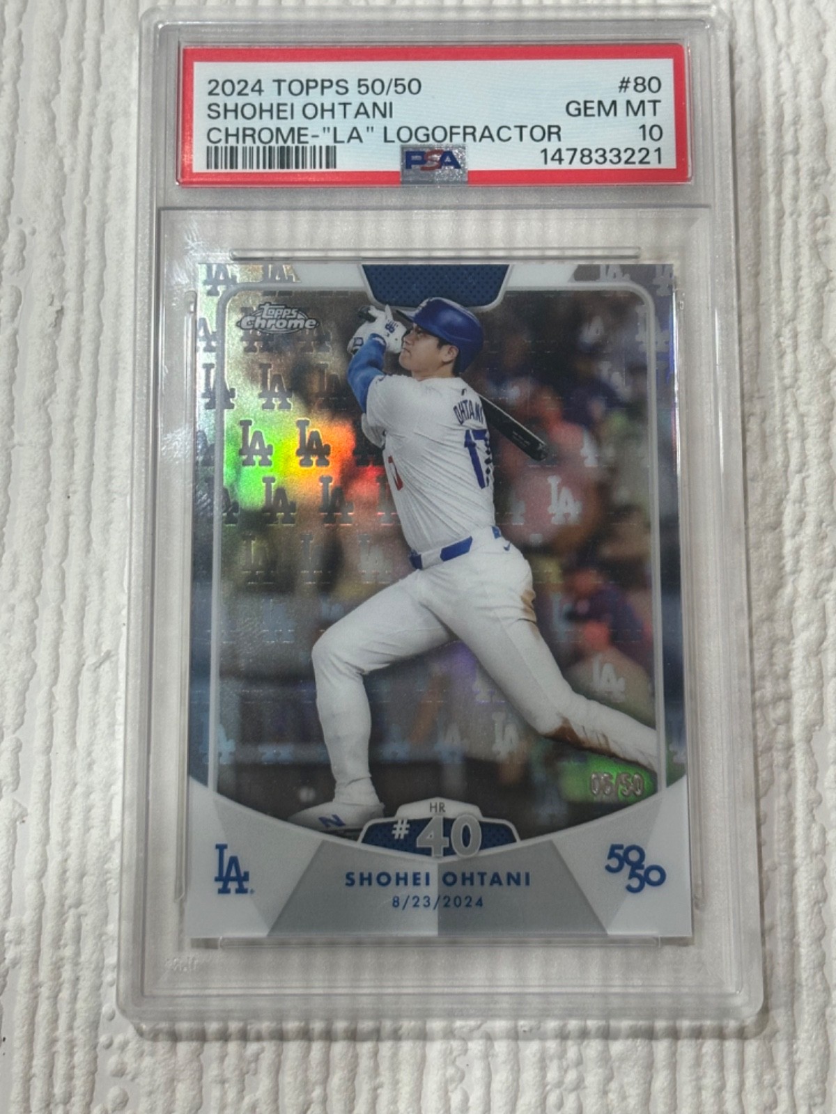 2024 TOPPS 50/50 SHOHEI OHTANI LA Logofractor PSA 10