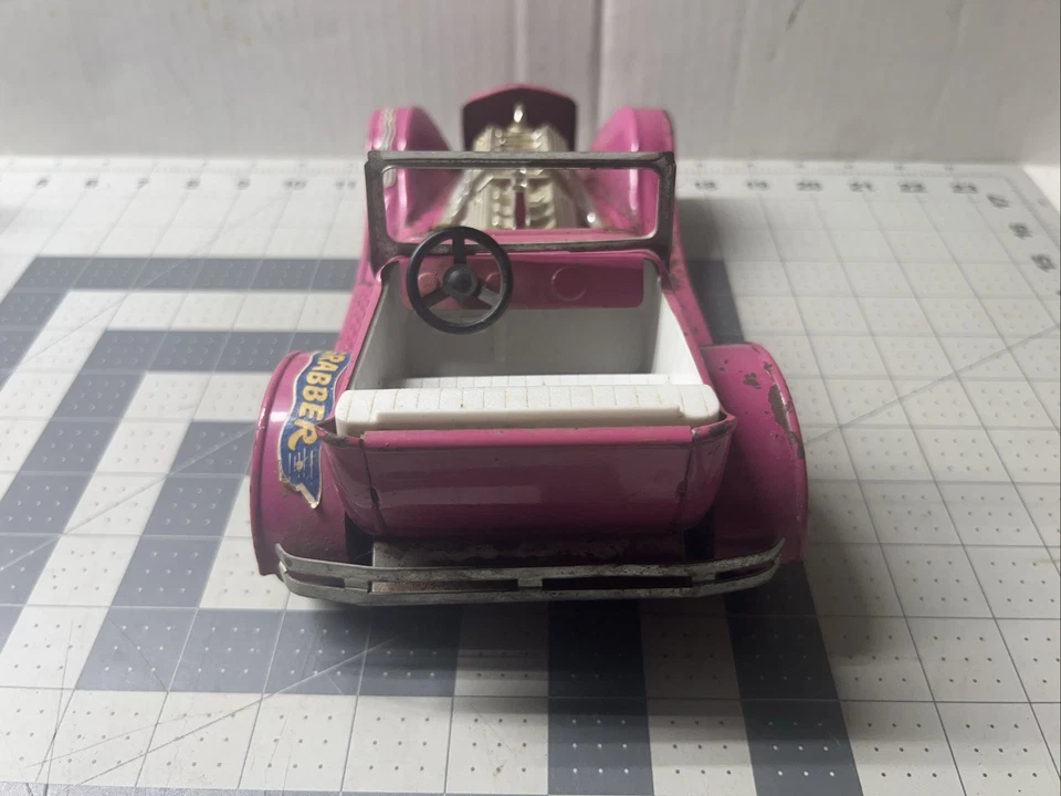 Vintage Pressed Steel Hot Pink Nylint Ford Model T Grabber Hot Rod USA - Image 4 of 4