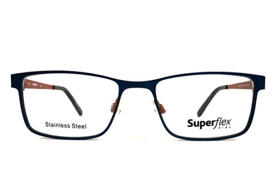 Superflex Kids Eyeglasses Frames SFK-185 C.2 Blue Orange Rectangle 48-16-130