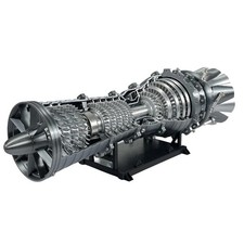 3D Druck Turbine GE J79 Modell Schreibtisch Schule Mechanik Drehbar LED 55cm
