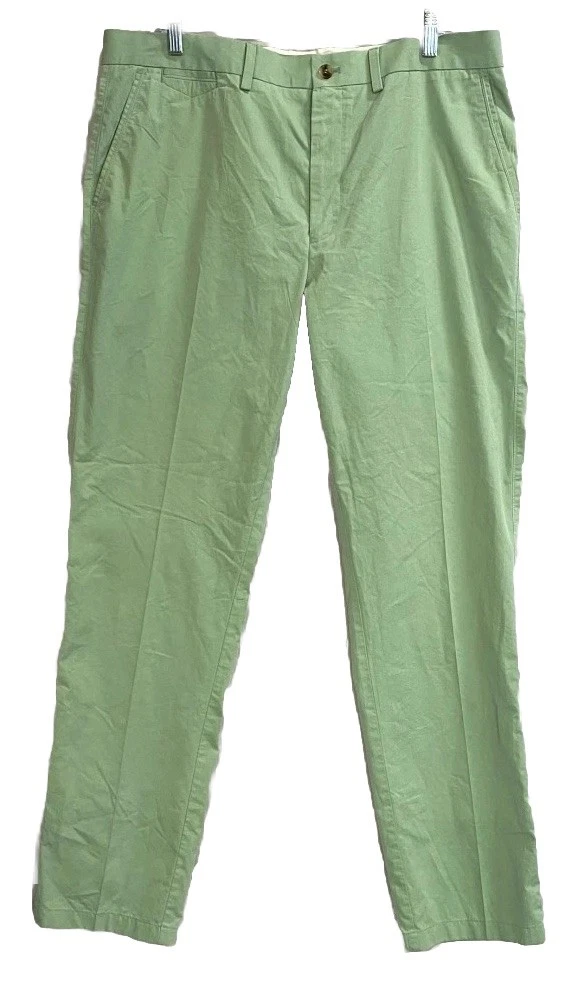 Tailorbyrd Collection Chino Pants Men 38x34 Green Cotton Flat Front Straight Leg