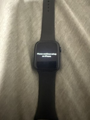 Apple Watch Series 6  44mm Black Aluminum Case Black Silicone Band
