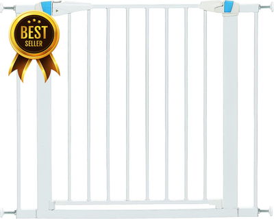 #ad 29” Tall Walk Through Steel Pet Gate Pressure Mounted 29.5 38” Wide White $56.29