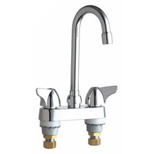 Chicago Faucet Manual Gooseneck Bathroom Faucet, 4" Mount, Polished Chrome 2