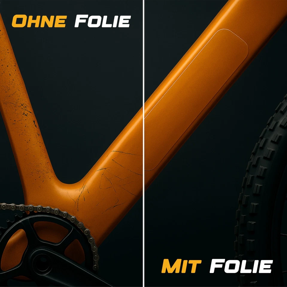 Rahmenschutz-Folie SET Fahrrad Lackschutzfolie + Kettenschutz  16tlg transparent - Bild 2 von 4