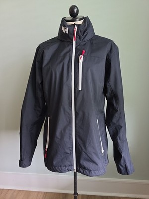 Helly Hansen Women's Large Rain Jacket Red/Blue, Full Zip, Hidden Hood Size L