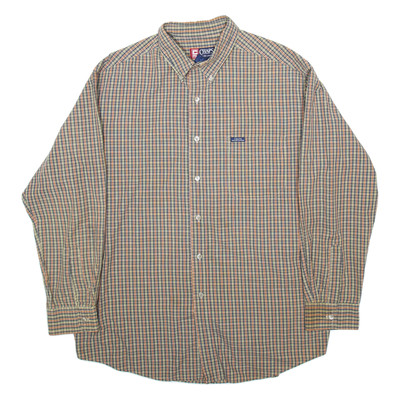 CHAPS Herrenhemd Grünes Gingham Langarm 2XL
