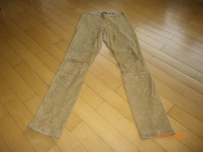 Designer Stouls Damen Lammleder Damen Hose curry farben beige Gr. S