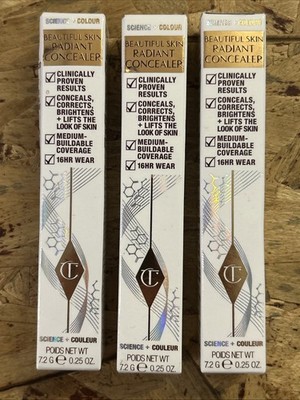 3-Pack Charlotte Tilbury Beautiful Skin Radiant Concealer #1 FAIR 0.25oz