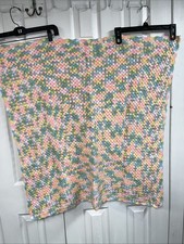 Beautiful Hand Crocheted Baby Blanket 36 X 34
