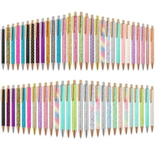 60 Piece Cute Pretty Metal Glitter Ballpoint Pens for Women Fancy Shiny Journ...