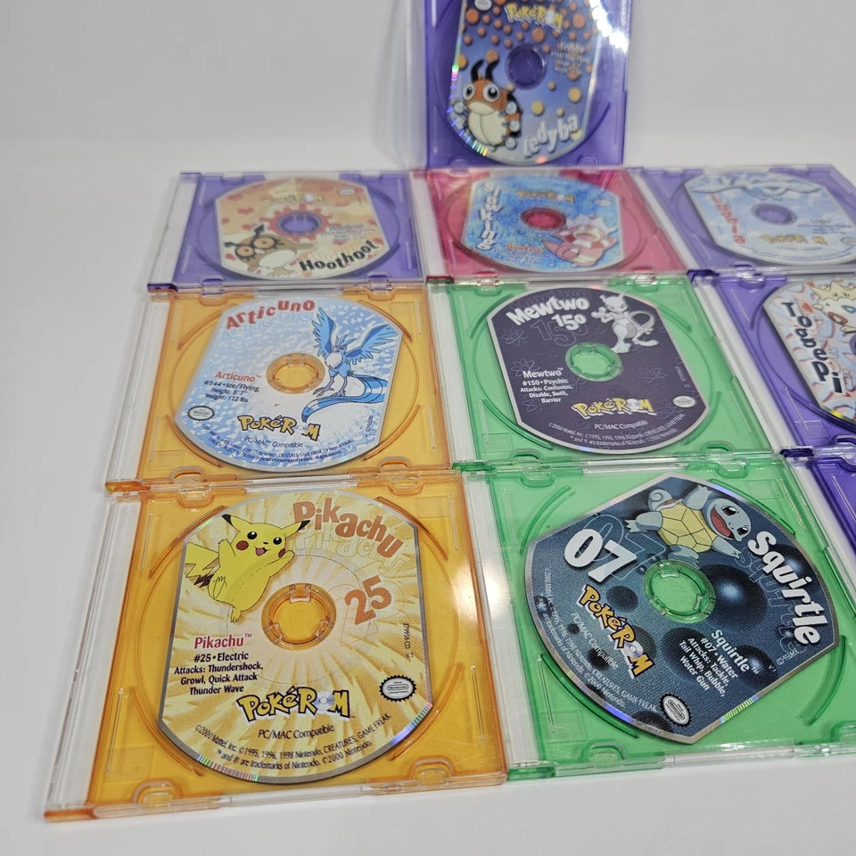 Pokemon Pokerom Lot Of 10 PC/Mac CD-ROM NINTENDO Mattel 2000 - Image 2 of 4