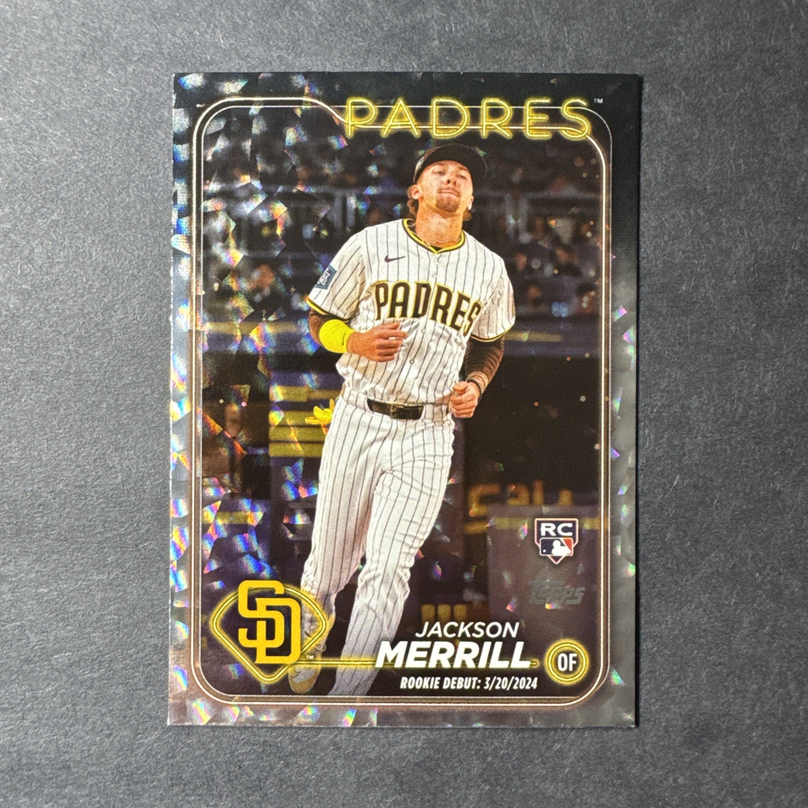 2024 Topps Update- Jackson Merrill (RC) Rookie Debut Silver Crackle Foil #US169