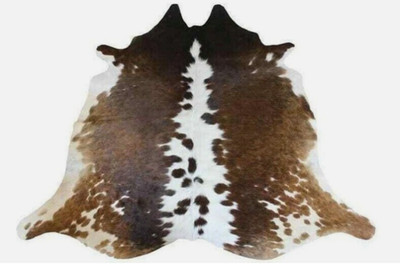 Large Natural Brindle Cowhide Rug 100% Genuine Black & White Leather Area Carpet