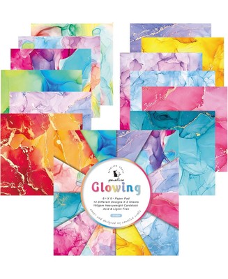 Panalisa Craft 6''x 6'' pack~12 Designs X 2 Sheets Glowing Heavyweight cardstock