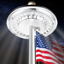 Flag Pole Light Solar Powered,1200 Lumen Weatherproof Flagpole Bright silver 