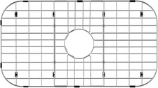 Stainless Steel Kitchen Sink Bottom Grid 26" x 14" Centered Drain With Protector