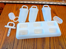 Vintage Tupperware Popsicle Maker Molds Ice Cups Tray Lids