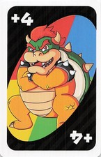 Bowser Super Mario UNO Wild Draw 4 Card Nintendo Gaming