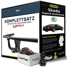 Für SKODA Superb Stufenheck II 3T4 Anhängerkupplung starr +eSatz 7pol uni 08-15