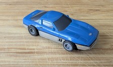 Vintage Tomy AFX Chevrolet Corvette HO Slot Car Blue Silver