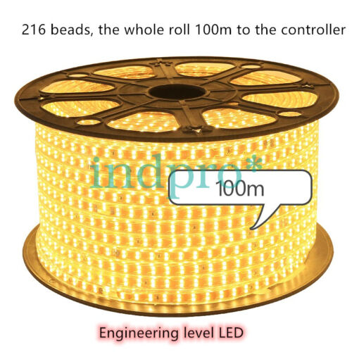 100m LED Gelb Superhell Outdoor Wasserdicht Flexible Lichtleiste 220V Projekt - Bild 1 von 3