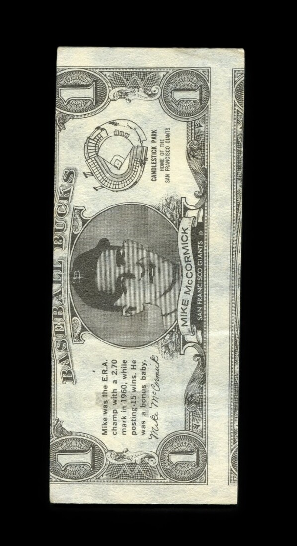 1962 Topps Baseball Bucks Set-Break Mike McCormick *GMCARDS*