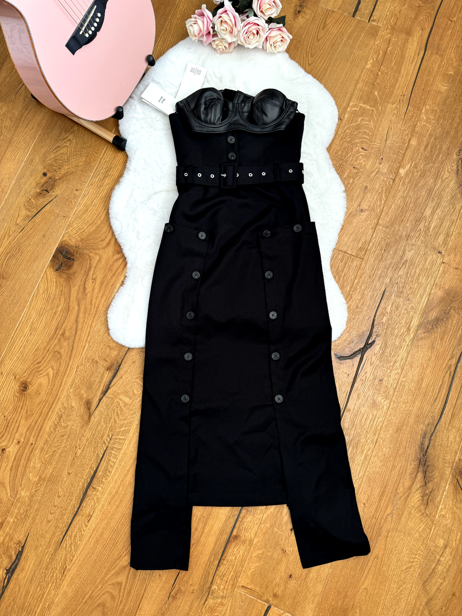 leather tube mini dress Black Faux Leather Sleeveless Bodycon Mini Dress