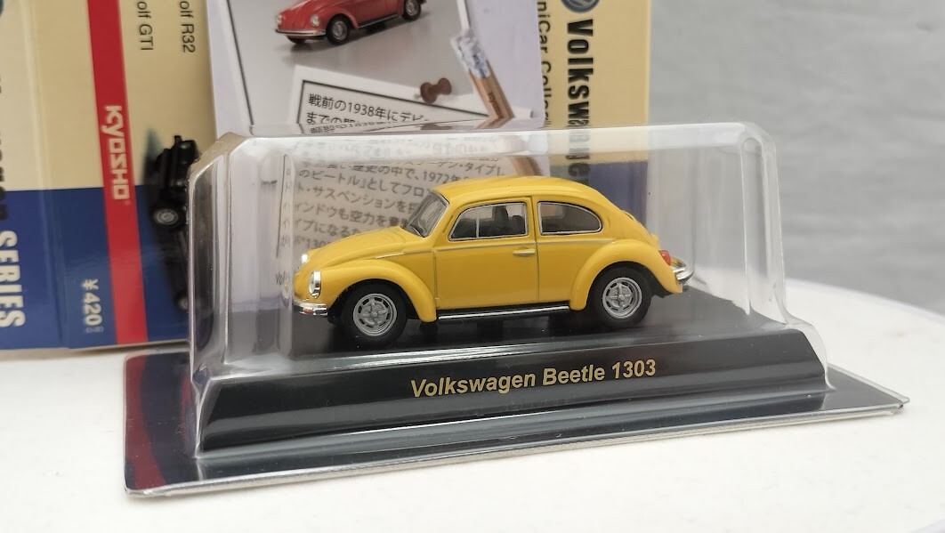 京商　1/64　フォルクスワーゲン Volkswagen Beetle 1303 1/64 Kyosho VW VOLKSWAGEN BEETLE 1303 YELLOW diecast car